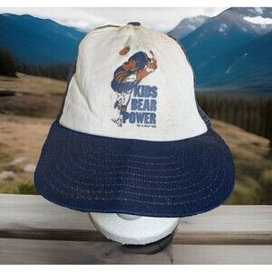 Vintage NFL Kids Chicago Bear Power 1985 AJD Mesh Trucker Snapback Hat Cap
